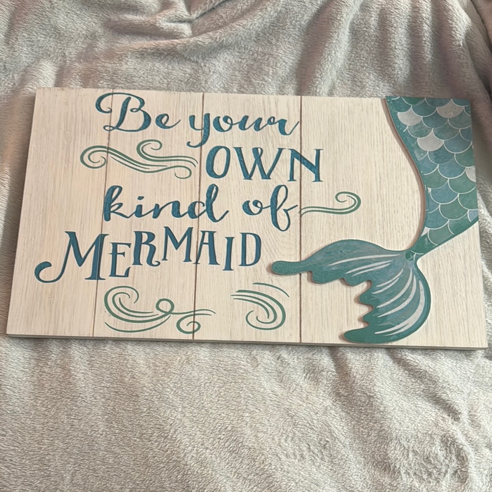 Mermaid Wall Decor with Teal Accents